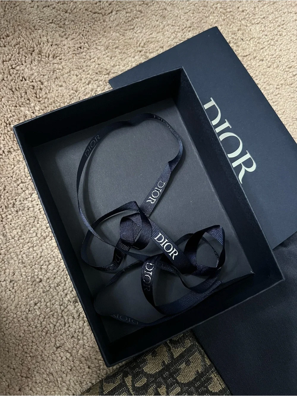 Men's Beige and Black Dior Oblique Jacquard Bifold Wallet.